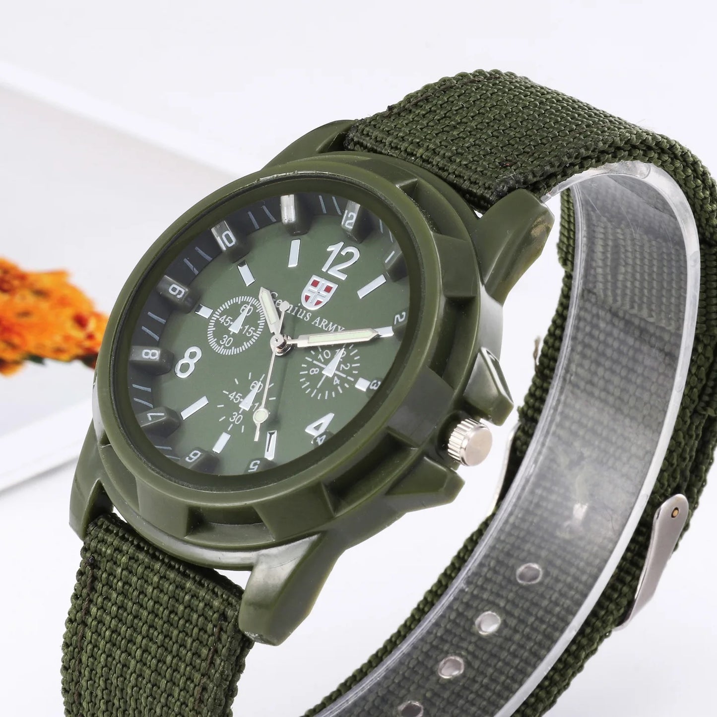 sport nylon band military quartz wach men watches army write calour