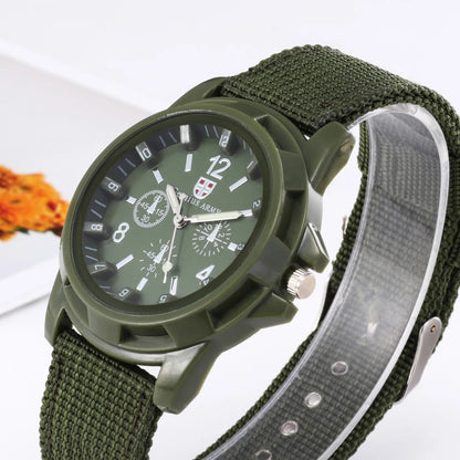 sport nylon band military quartz wach men watches army write calour