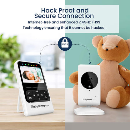 Babysense Video Baby Monitor with Camera and Audio, 2.4" Display, Supplied with Two Cameras, Long Range, Room Temperature, Night Vision, Two Way Talk Back, Lullabies and White Noise, Model V24R_2