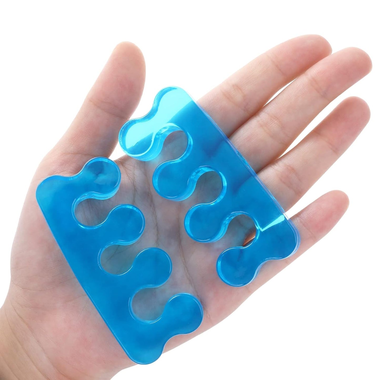 Toe Separators for Nail Polish, Silicone Toe Separator, Straighteners and Correctors for Overlapping Toes, Bunions, Hammer Toe, Foot Pain Relief for Men and Women (Blue)