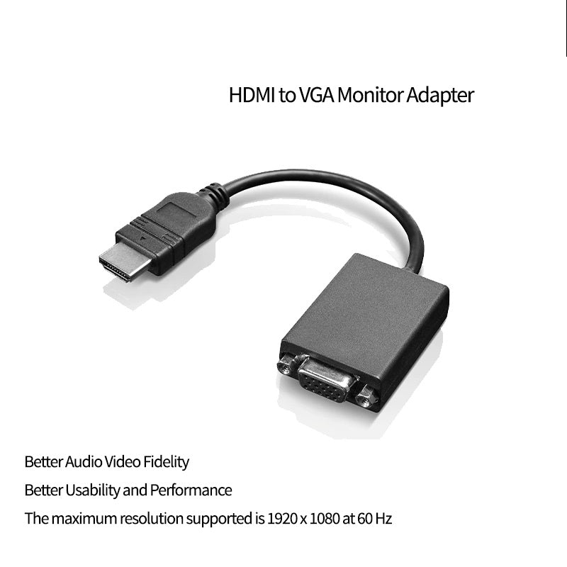 💻 HDMI to VGA Adapter Branded – Supports HD Clear Output for Laptop / Monitor / TFT / LCD / Projector | Universal Compatibility