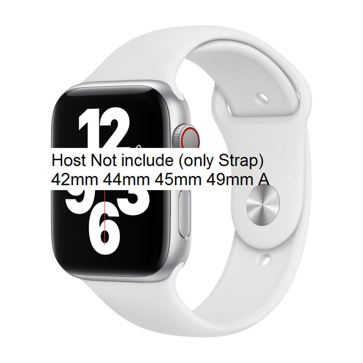 ⌚ Sport Band for iWatch – White Silicone Strap  Compatible Models: 42mm / 44mm / 45mm / 49mm | Series 1 / 2 / 3 / 4 / 5 / 6 / SE | T55 MC 72 Pro / HW22 / T500 W26+ / T500 Pro W26