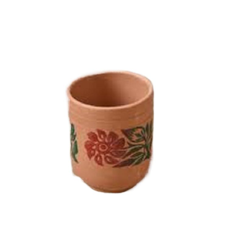 1 pc Clay Glass(mitti ka glass)_ Traditional non glazed terracotta glass(390 ml)