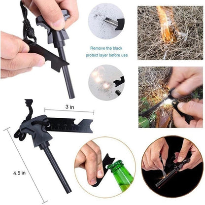 Outdoor Camping Survival Magnesium Flint Scraper Stone Fire Starter Kit Magnesium Fire Starter