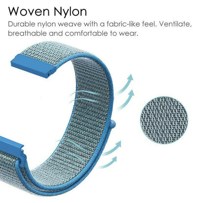 20mm Universal Woven Nylon Sport Loop Watch Band Strap Quick Release Spring Pins Olive Green