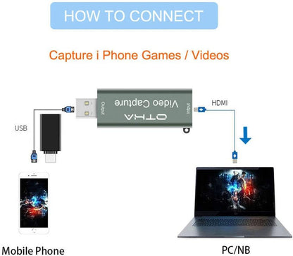OTHA HDMI to USB 3.0 Capture Card 1080p 60FPS | Game Streaming Device | OBS Compatible Video Capture Card for PC Laptop