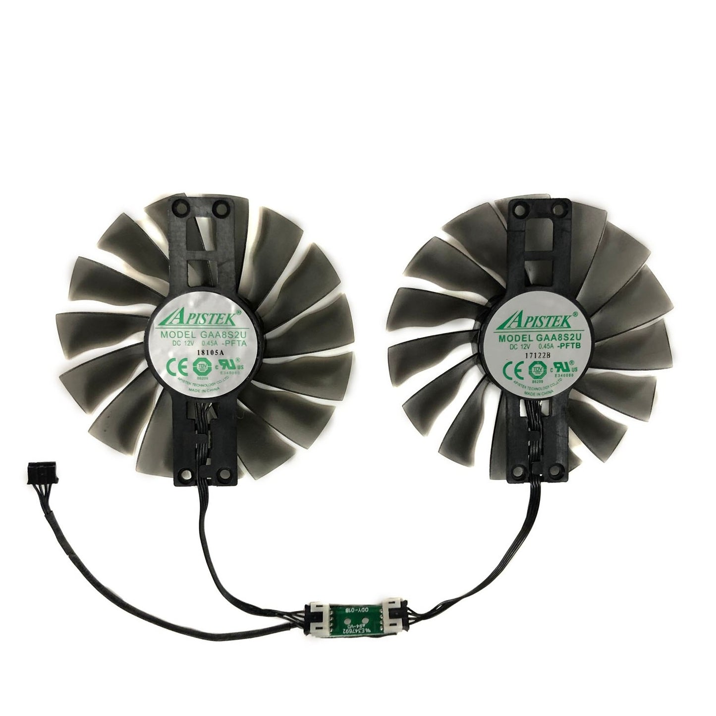 2 pcs GAA8S2U GPU Fan fits Palit GTX 1070 / 1070ti Super Jetstream 95mm