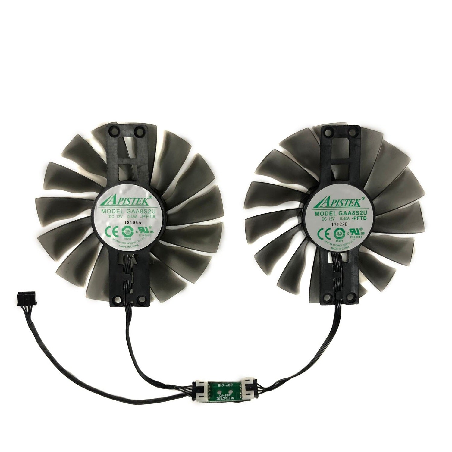 2 pcs GAA8S2U GPU Fan fits Palit GTX 1070 / 1070ti Super Jetstream 95mm