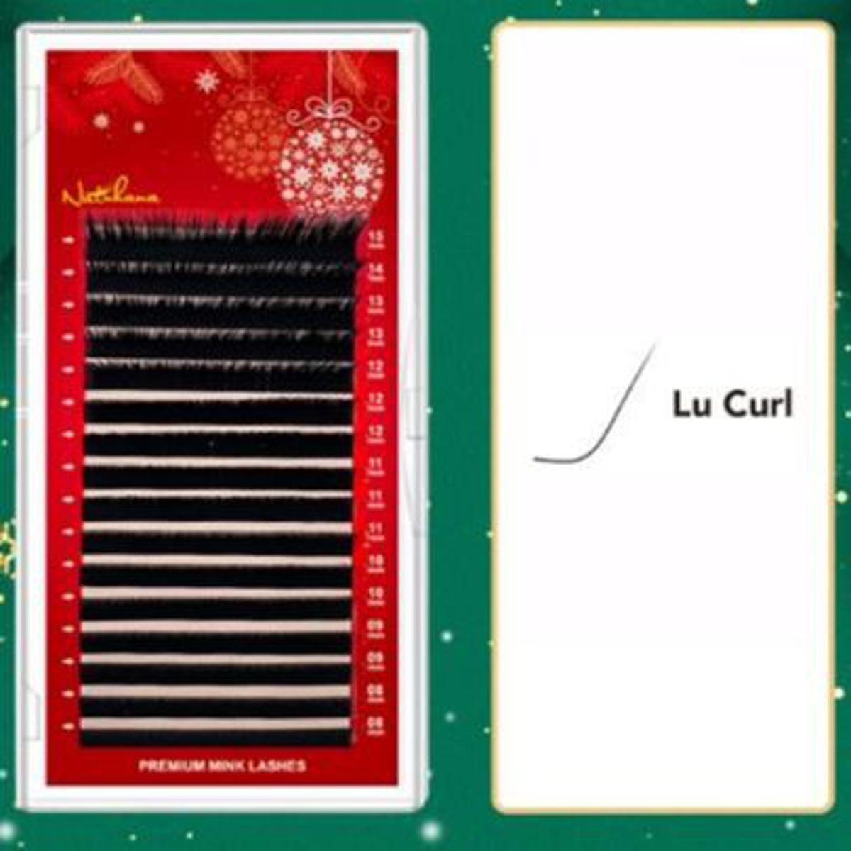 NATUHANA Eyelash Extensions Matt Black Premium Mink Eyelashes Soft False Lash Curl LU , Thickness 0.10mm , Length 8 -15 mm Mix