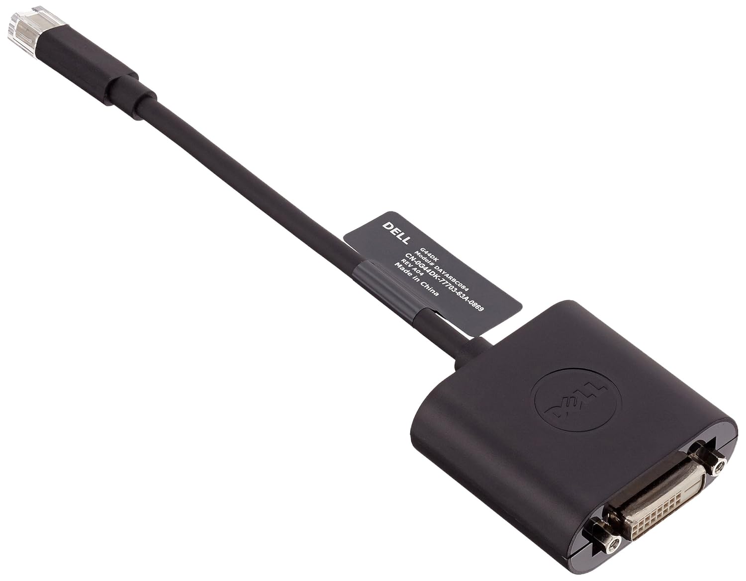 Premium D-ell G44DK Mini DisplayPort to DVI Adapter – High Quality Black Converter for Monitor & Projector | Plug & Play Display Adapte