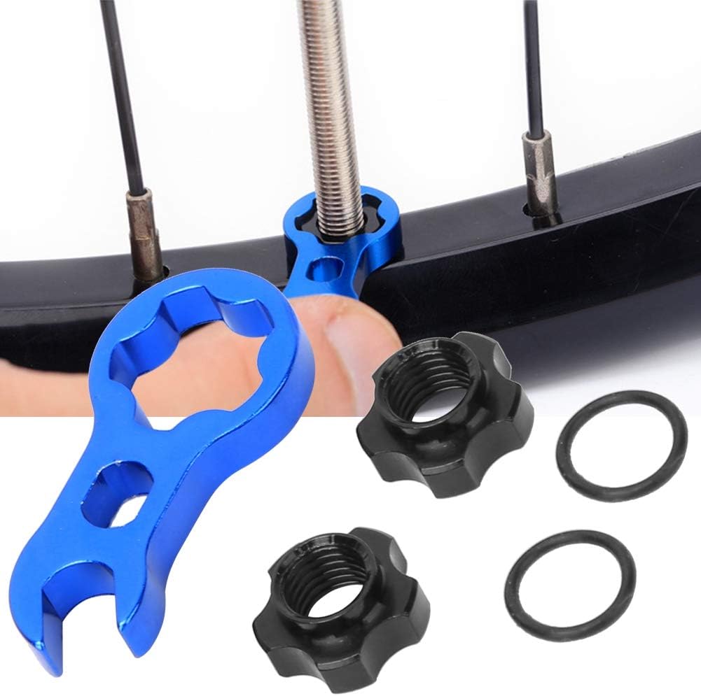 Bike Valve Nuts for Presta Valve – Aluminum Alloy Bicycle Inner Tube Valve Nut Set with Wrench Tool for Mountain & Road Bikes