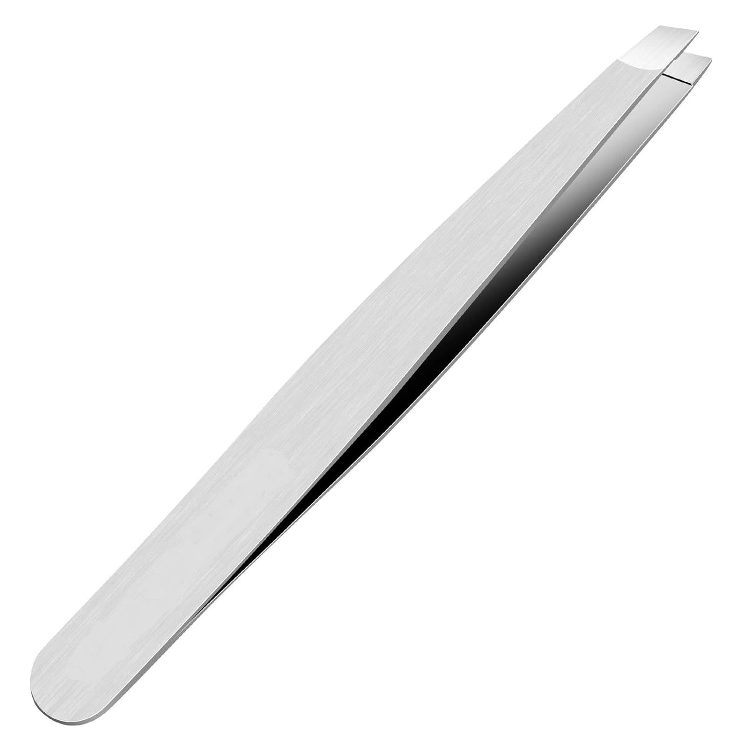 Slant Tweezer Handmade Professional Eyebrow Facial & Hair Remover No gaps superior quality 1 pack (slant) Silver
