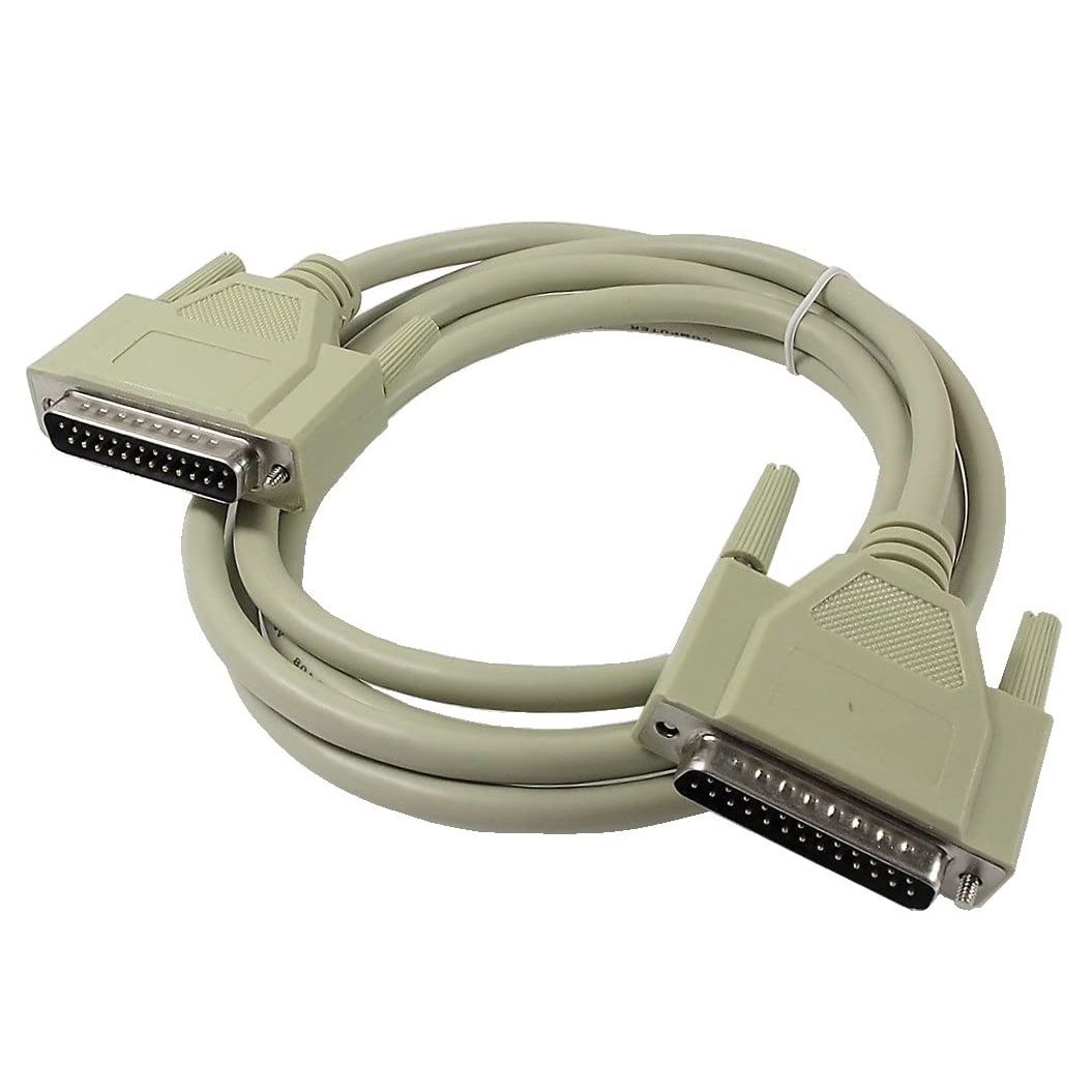 DB25 Male to Male Printer Cable1.5 & 2.5 Meter – 25 Pin Serial IEEE-1284 Parallel Cable A/A Type, 18 Twisted Pairs, High Speed Data Transfer Beige
