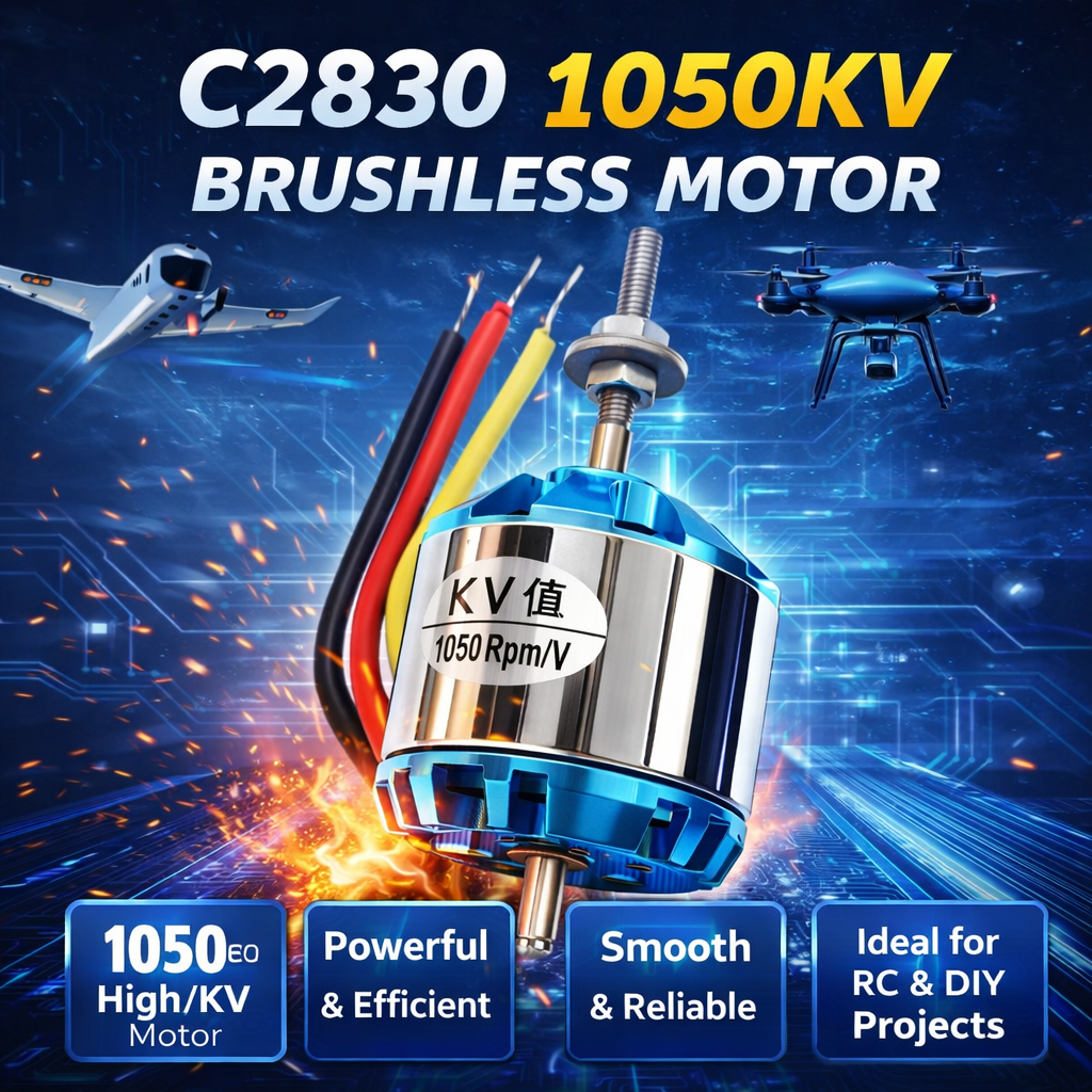 ⚙️ C2830 1050KV Brushless DC Motor – High Performance for RC & DIY Projects