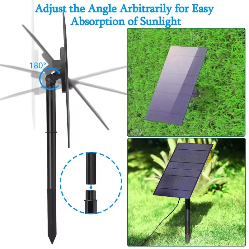 10W Solar Fountain Pump with LED Colorful Lights & 5000 mAh Battery, DIY Water Feature Kit for Outdoor with Pipe, Solar Powered Water Fountain Pump for Bird Bath, Garden, Po.nds and Outdoor