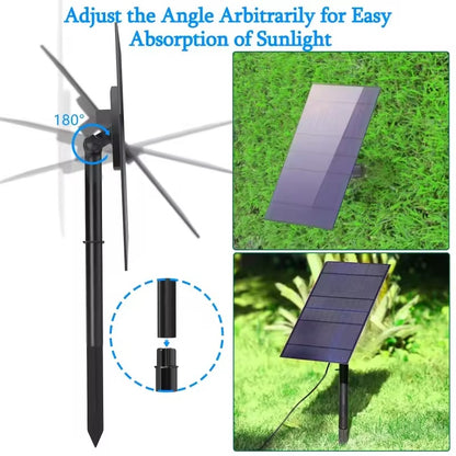 10W Solar Fountain Pump with LED Colorful Lights & 5000 mAh Battery, DIY Water Feature Kit for Outdoor with Pipe, Solar Powered Water Fountain Pump for Bird Bath, Garden, Po.nds and Outdoor