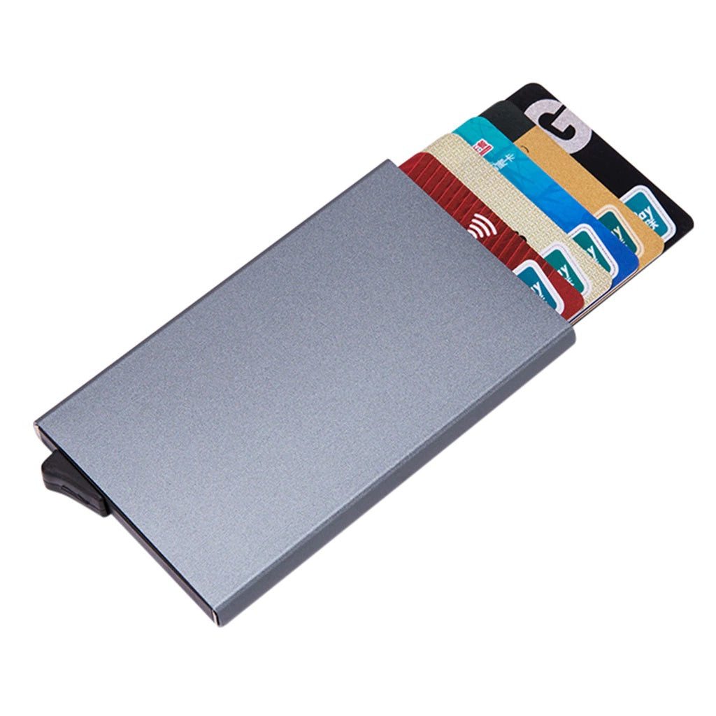 Card Holders Business IDCard Case Fashion Automatic RF-ID Card Holder Aluminium Bank Card Wallets