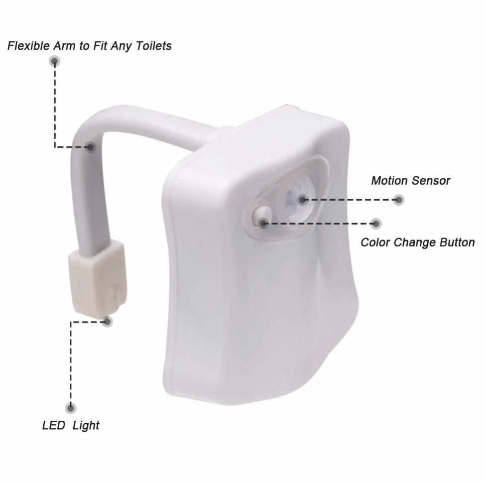 Motion Sensor Toilet Night Light Home Toilet Light Bathroom Body Motion Sensor Toilet Bowl Seat Light Lamp 8-Color Changes