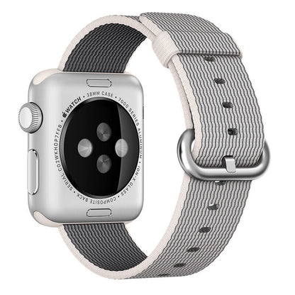 Braided Solo Loop Nylon fabric Strap with Tuck Clasp For i Watch band  42mm 44mm 45mm Elastic Bracelet for i Watch Series 6 SE 5 4 3(Grey)