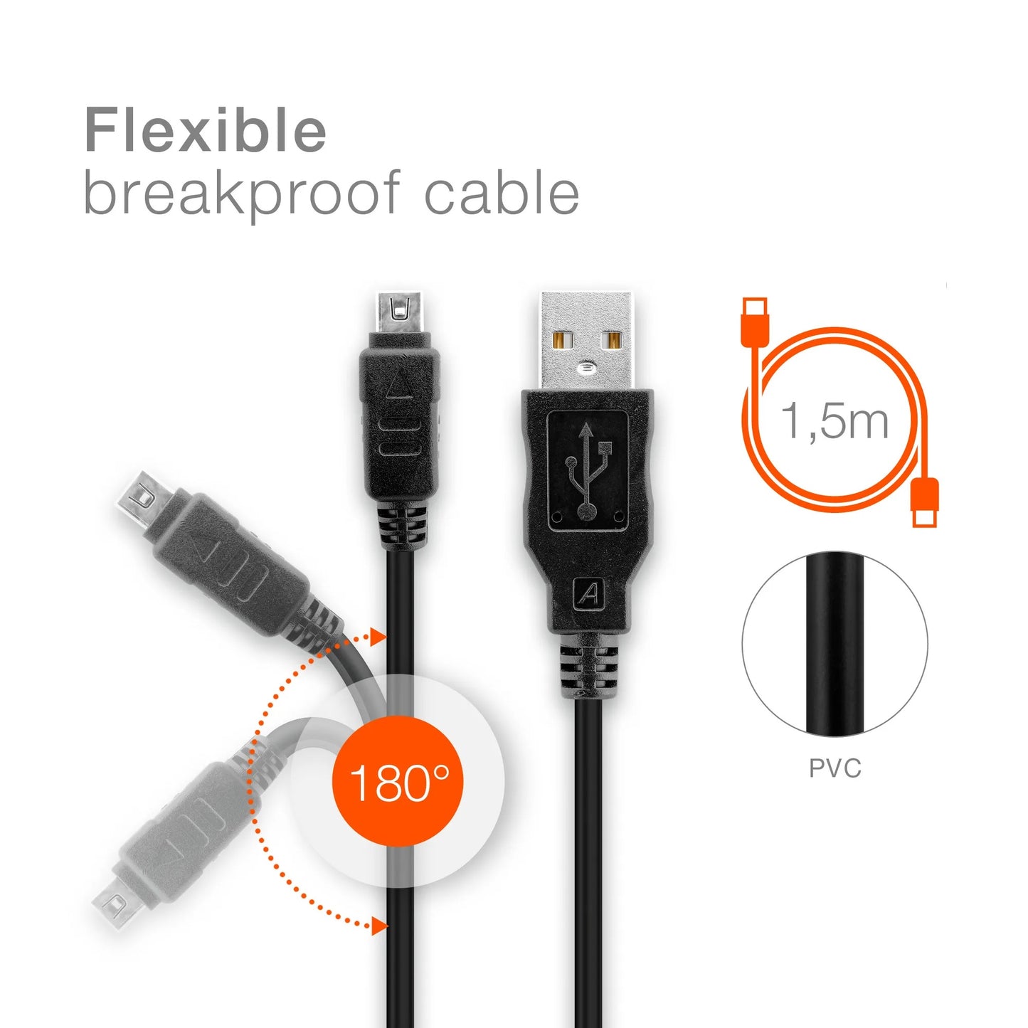 USB to 12 PIn Branded Orignal Cable Olympus Camera USB Data Cable 12pin USB Data Transfer Cable Charging Cord CB-USB5 CB-USB6 CB-USB8