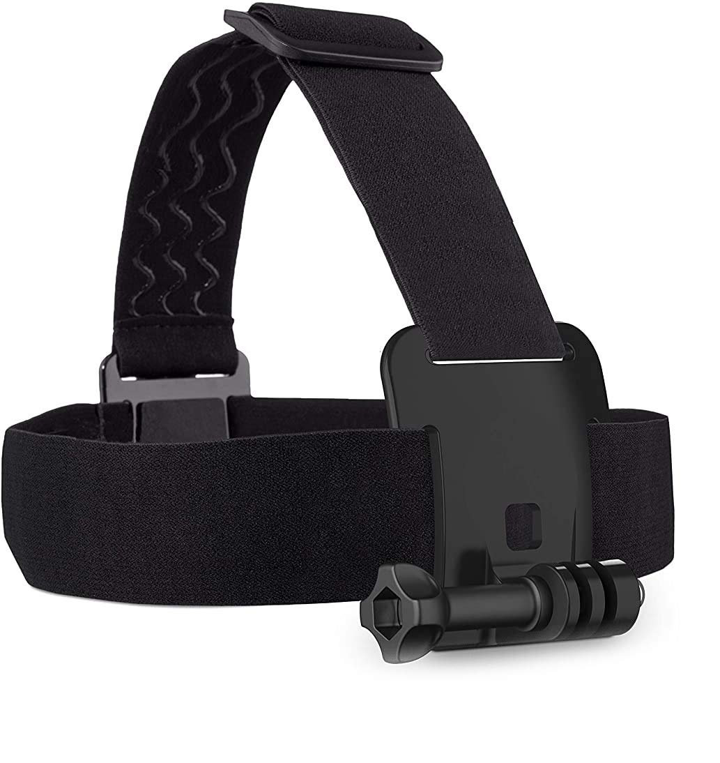 Black chest strap with mounting bracket on a white background