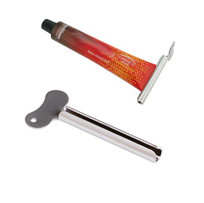 1Pc Tube Toothpaste Squeezer Roller Key Silver Metal Toothpaste Dispenser Tool