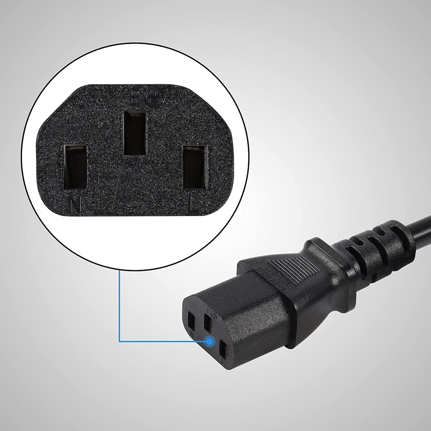 EU Schuko (CEE 7/7) to C13 Power Cord – 10A 250V Computer & Monitor Cable