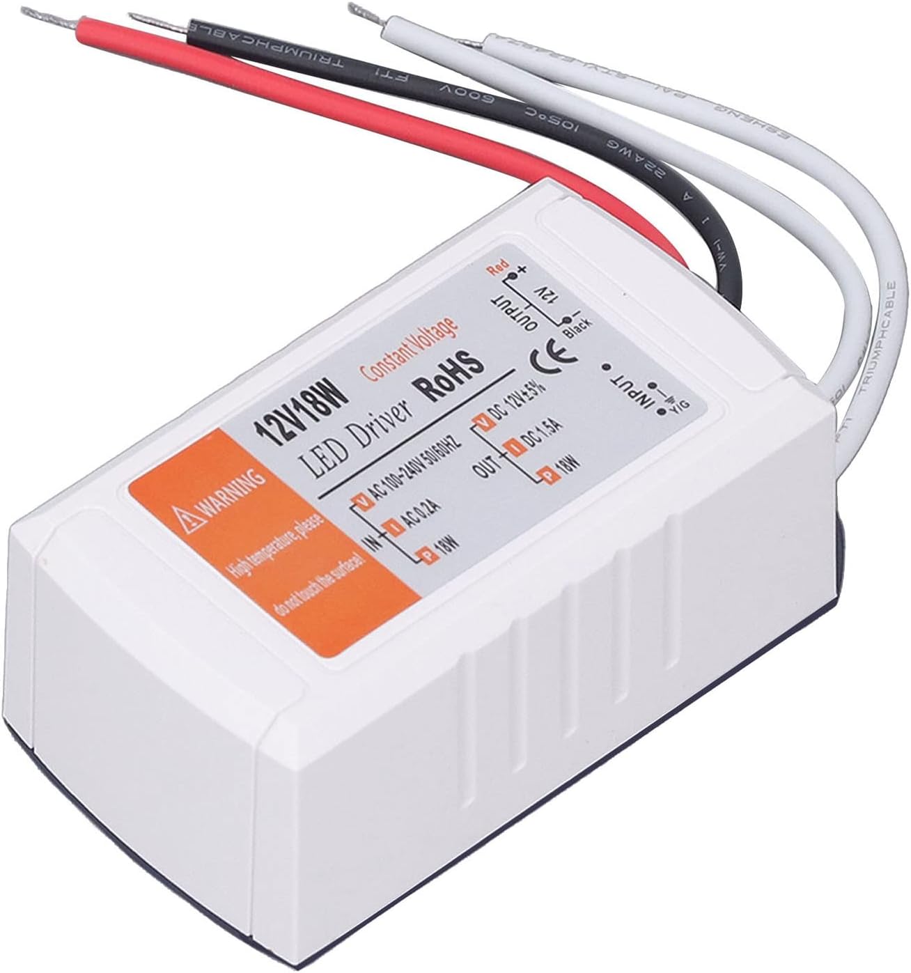LED Driver Power Supply – Constant Voltage Adapter AC 100-240V to 12V 1.5A 18W for LED Strip Lights & LED Projects