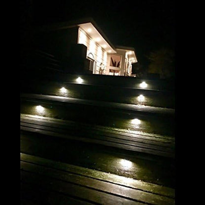LED Deck Lights Kit 1PCS Low Voltage 1.38W IP67 Waterproof Stair Light – Warm White Outdoor Garden, Yard, Pathway & Step Landscape Lighting