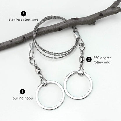 Hand Chain Saw Survival Wire Saw  Emergency Outdoor Steel Pocket Chainsaw for Camping, Hunting & Hiking