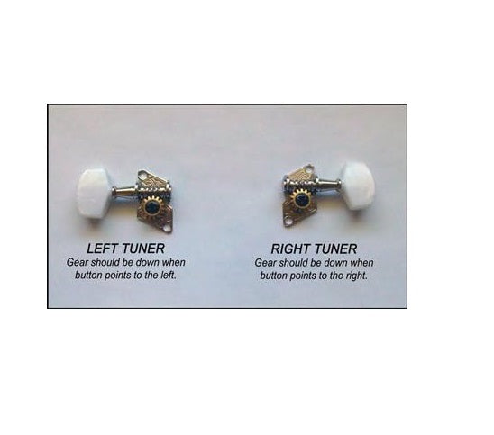 Open Gear Guitar Tuners Machine Heads 2L 2R Set Guitar Tuning Pegs for Acoustic Guitar Chrome Finish