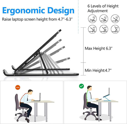 Adjustable Ergonomic Laptop Stand | 7-Level Desk Riser
