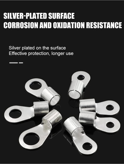 5 pcs 10mm x 6mm Heavy Duty Cable Lug Terminal Connector  | Durable Metal Wire Tube Lug for Secure Electrical Connections