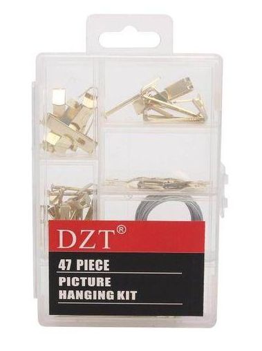 47 PCS Picture & Mirror Hanging Hook Kit | Photo Frame & Mirror Wall Mounting Set | Heavy Duty Hanging Accessories for Home & Office