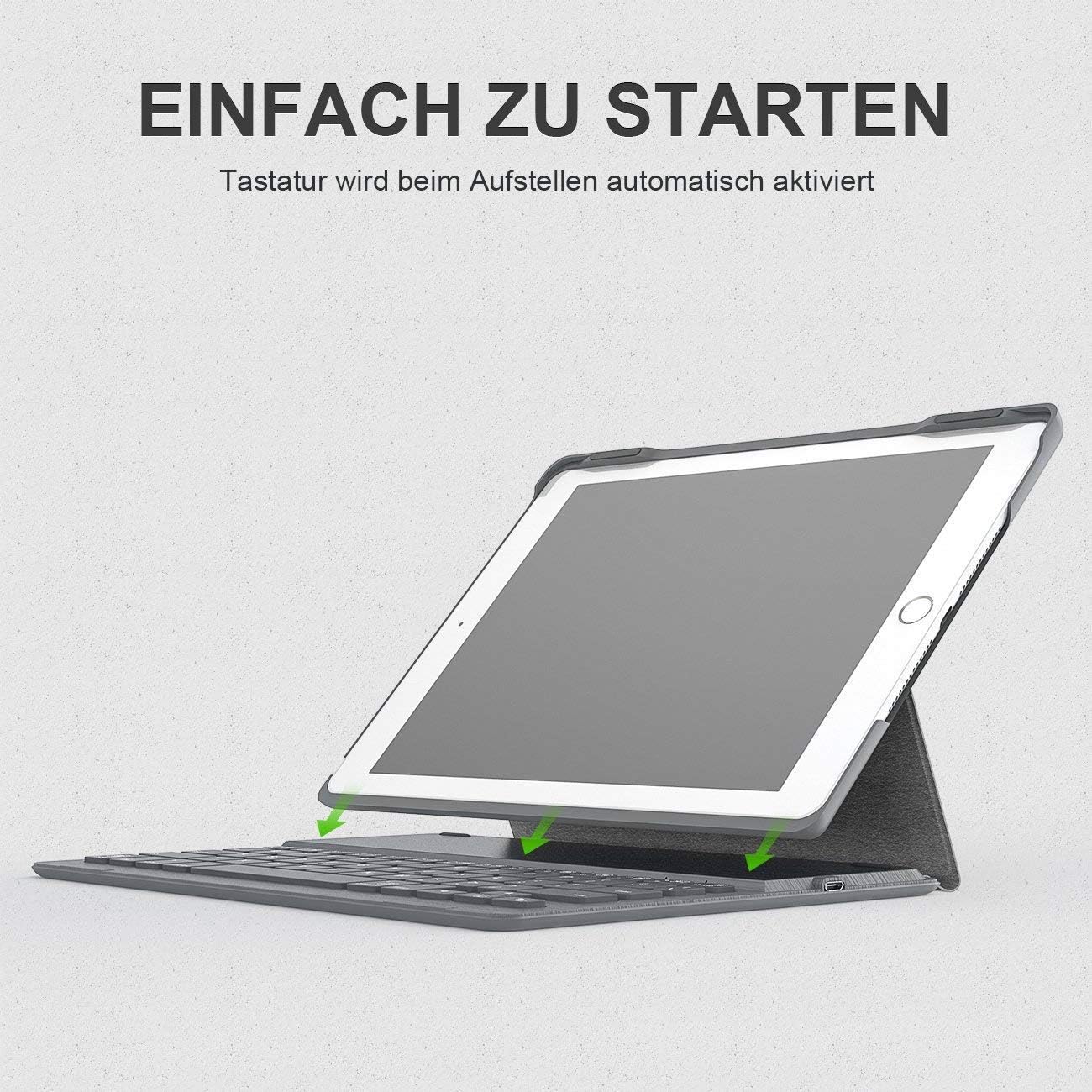 Inateck Keyboard for 10.2/10.5 inch iPads. BK2003 Wireless Keyboard Case For iPad 9.7 (2017/2018) / iPad Air (ipad Not included) - Image 2