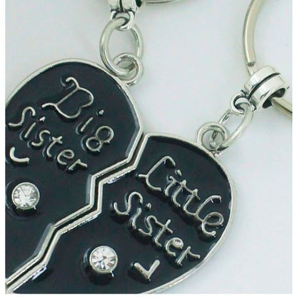 Big Sister Little Sister Love KeyRing 2 Pcs Metal keychain