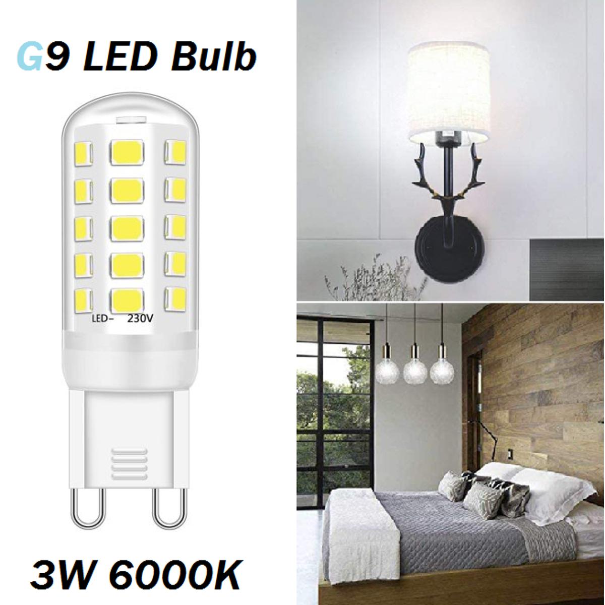 G9 LED Bulbs 32 led Cool White 6000k 3W Ceramic base light bulb high Qulity CRI85 425LM AC 220V - 240V Non-dimmable Crystal Ceiling Lights 1pcs A One World Energy Saving lamp life 30000h
