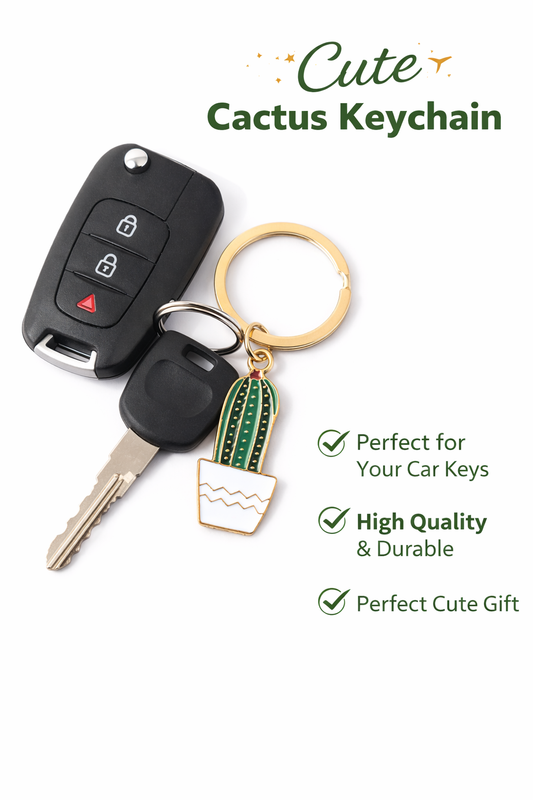 🌵 Lovely Cactus Key Chain – Cute Car Keychain Jewelry | Stylish & Durable