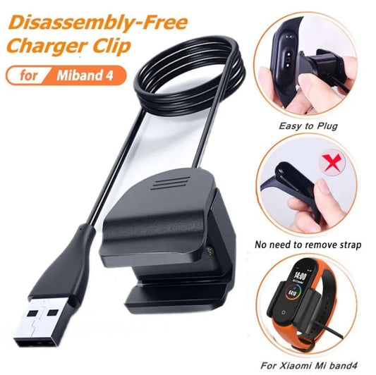 Xiaomi Mi Band 4 Charger Clip On Charging Cable, 30cm Gold Plated Pins Hi Quality Long Life Product for mi 4 Charging Cable No need to Remove mi4 band from Strap