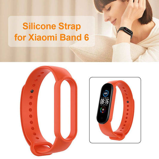 Original Mi Band 6/5 Silicone Smart Watch Strap Wrist Band for NFC/5 (Orange)