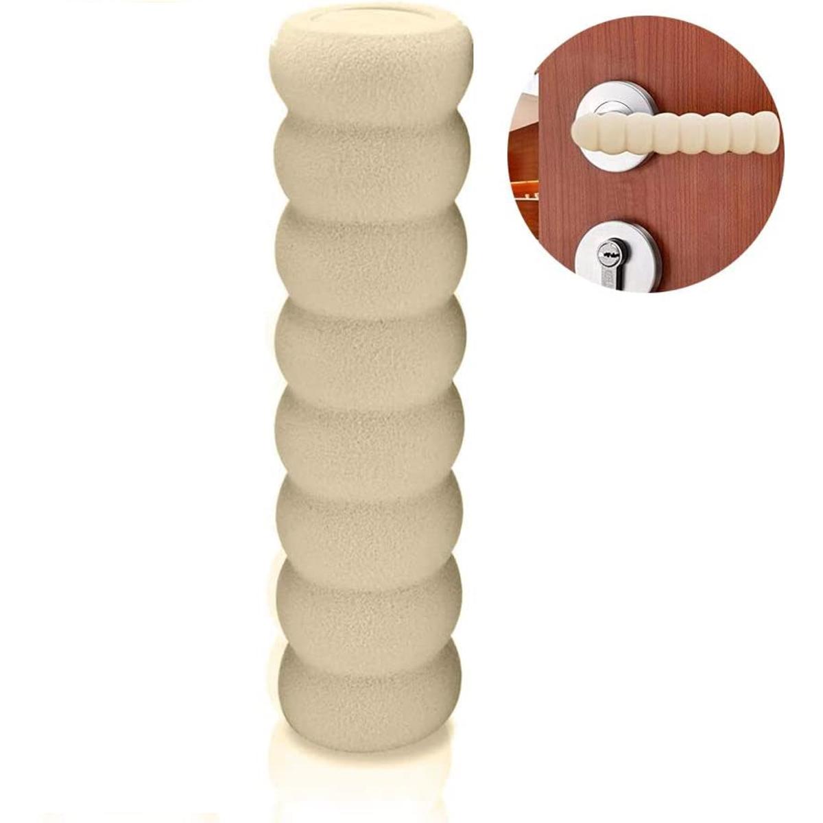 Door Lock Knob Covers, Soft Foam Door Handle Knob Cover, Static Free Baby Safety Protector (Beige)
