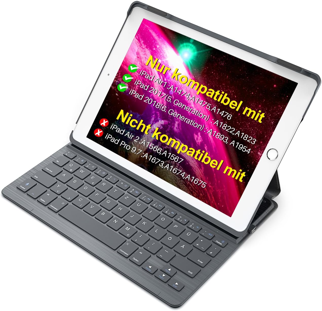 Inateck Keyboard for 10.2/10.5 inch iPads. BK2003 Wireless Keyboard Case For iPad 9.7 (2017/2018) / iPad Air (ipad Not included)