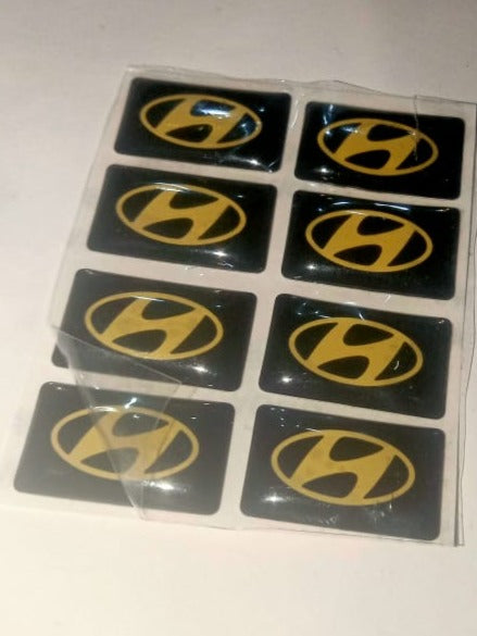 8Pcs Car Steering Wheel Sticker Window Lift Button Badge Decoration For Hyundai I30 I20 Matrix Bayon Venue Veloster Tucson Kona