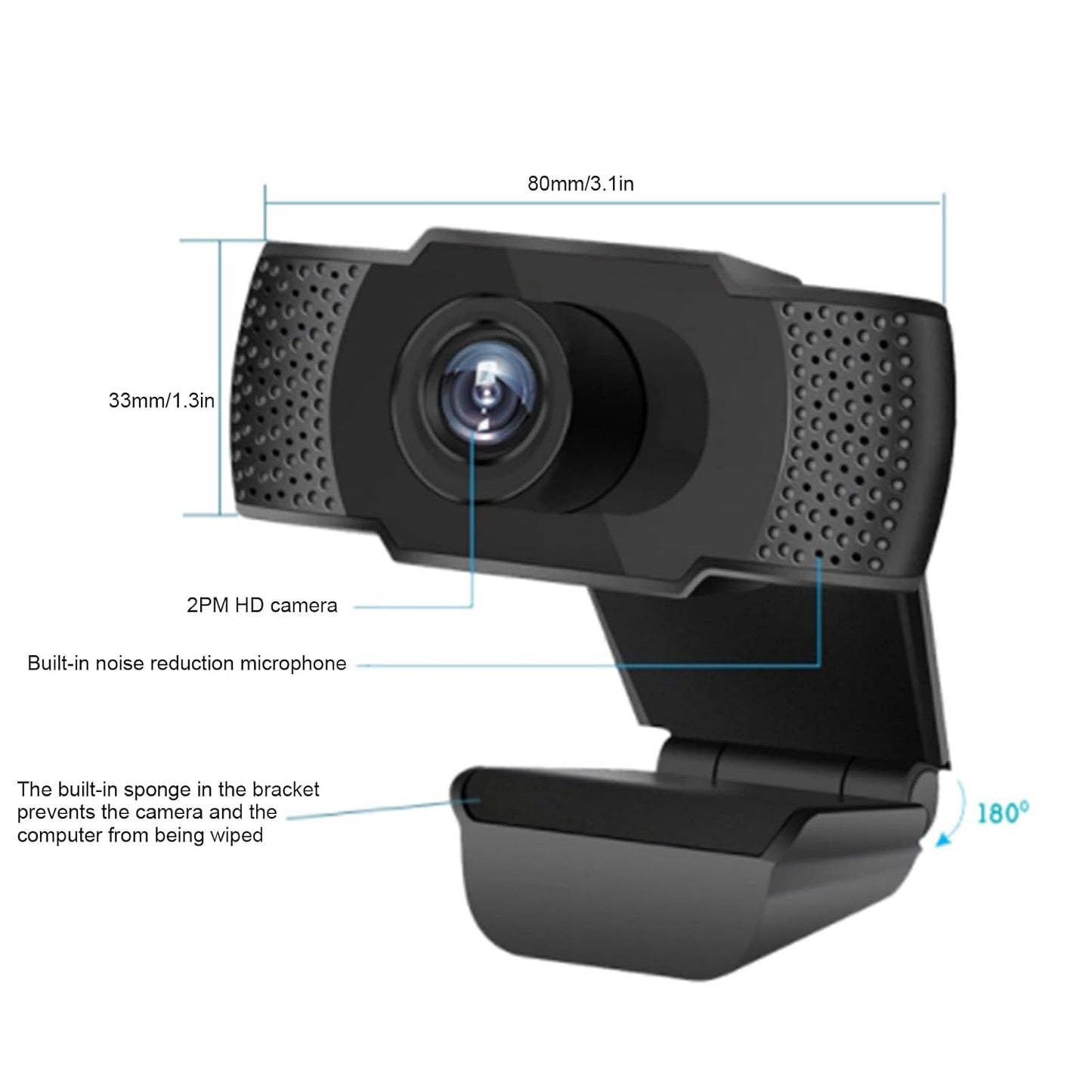 1080P HD Webcam with Microphone, Septekon Streaming Computer Web Camera for Laptop/Desktop/Mac/TV, USB PC Cam for Video Calling, Conferencing, Gaming
