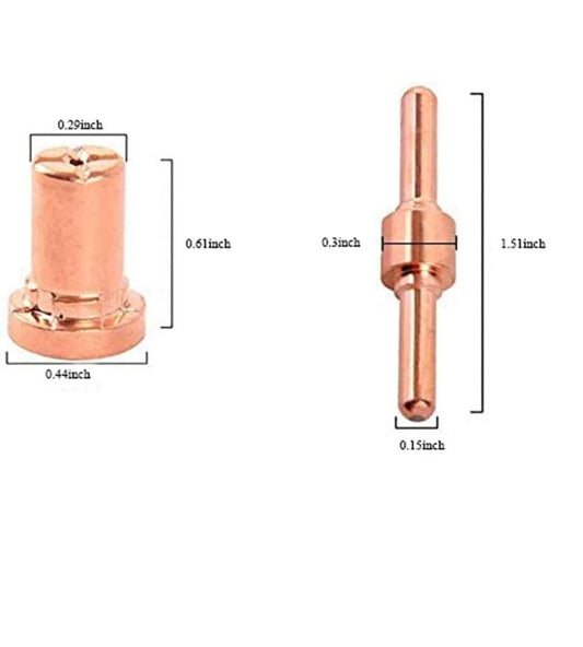 Copper Extended Long Tip Electrode & Nozzles Consumables for PT31 LG40 40A Cutting Torch