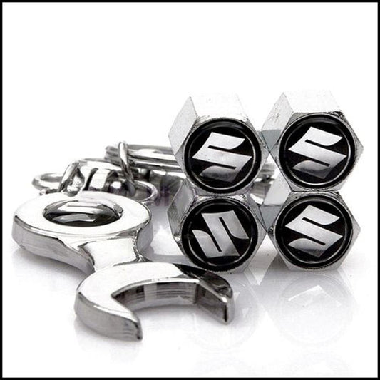 Tyre Valve Caps for Cars Chrome Tire Air Stem Metal Caps Wheel Suzuki Logo Valve Air Caps for Suzuki