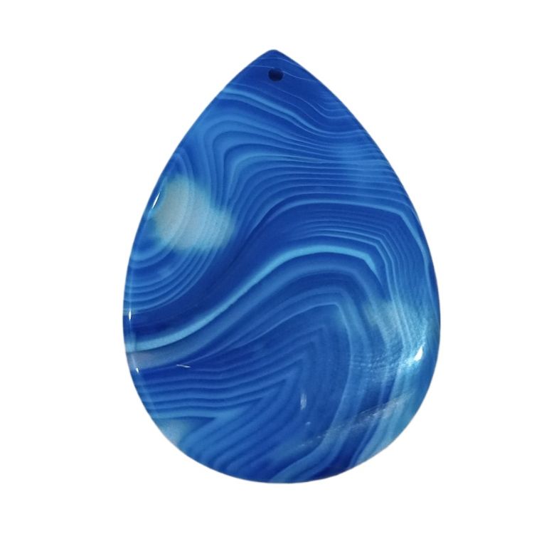 Natural Blue Stone Teardrop Pendant Charm 50mm x 35mm DIY Jewelry Necklace Making Accessory