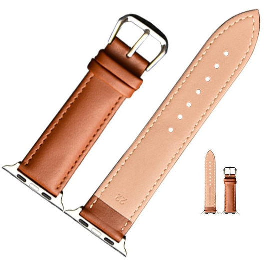 Hot Brown Color Genuine Leather Replacement Strap for i Watch Strap 5/4/3/2/1 Men Womens Watch Band  42mm 44mm 45mm 49mm