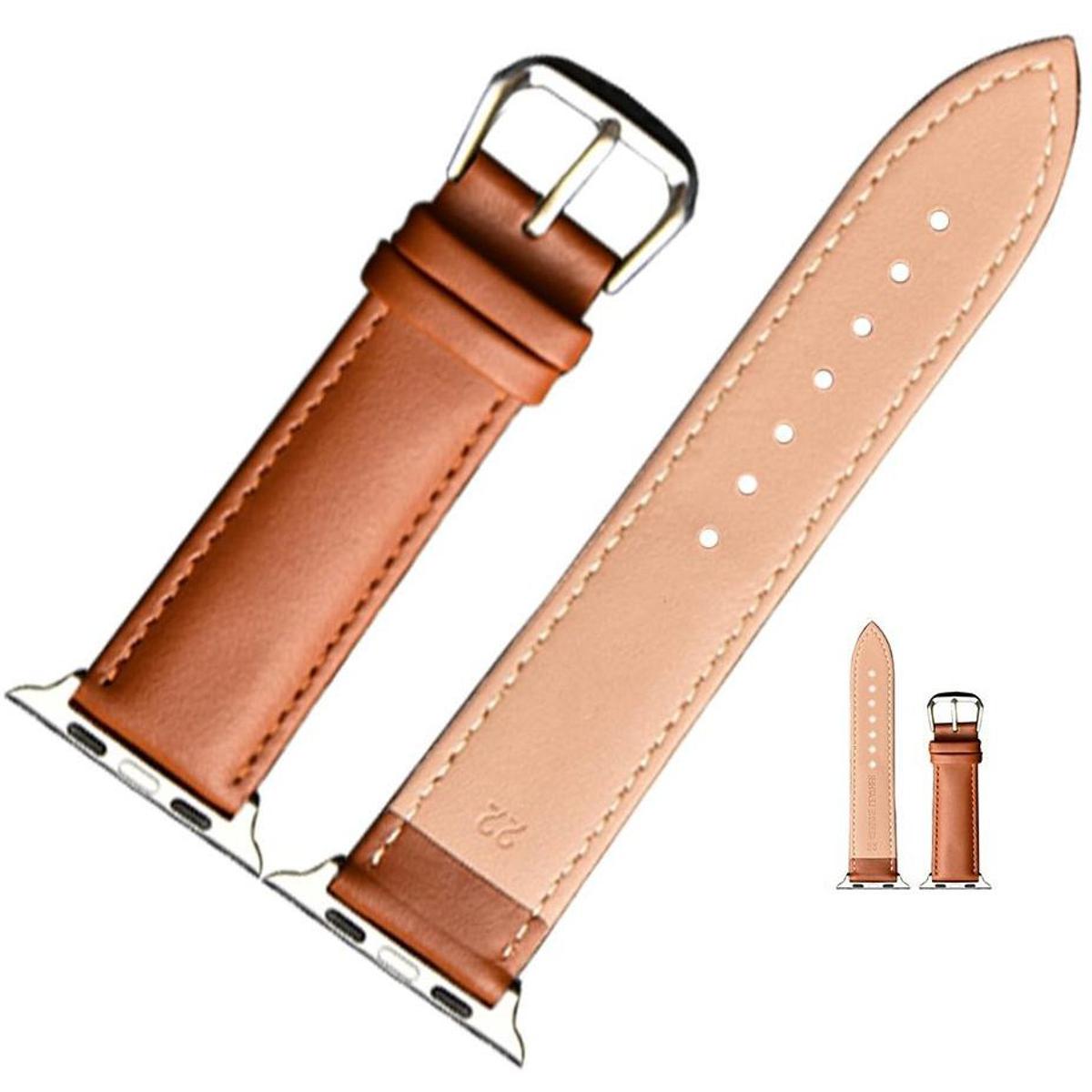 42mm 44mm Brown Leather Band Loop Strap with Tuck Clasp For Apple i Watch