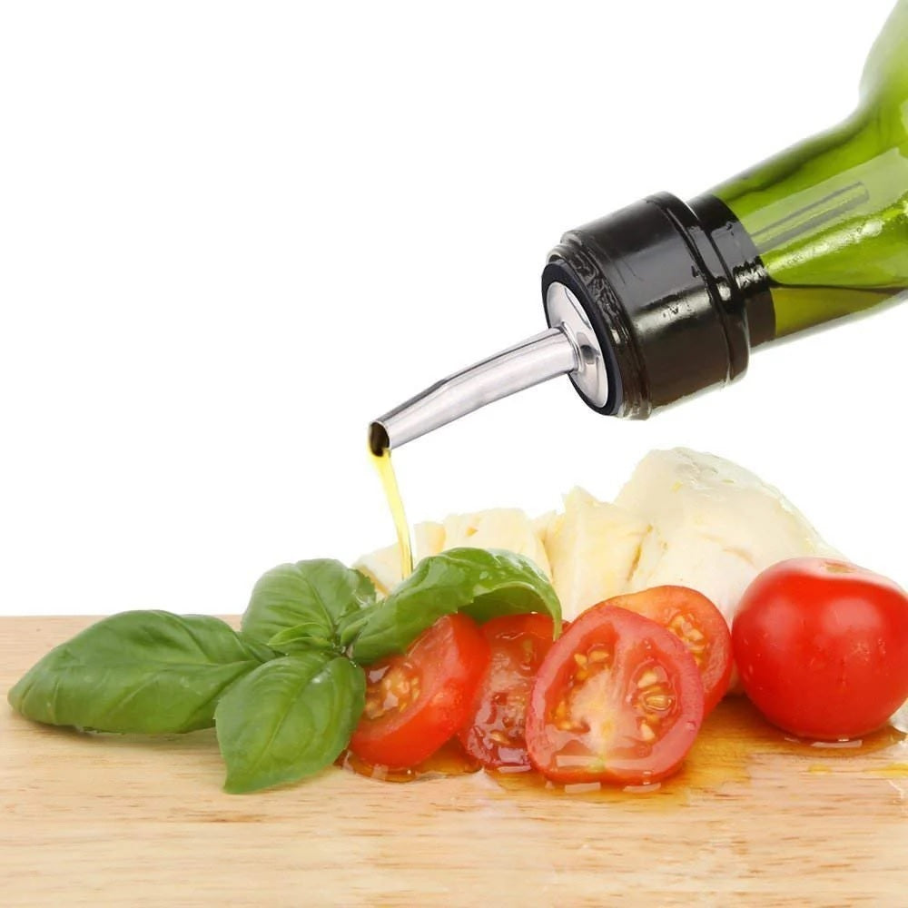 Universal Oil Bottle Cap – Free Flow Pourer Dispenser  Stainless Steel Precision Spout | Leak-Proof | Easy Pouring